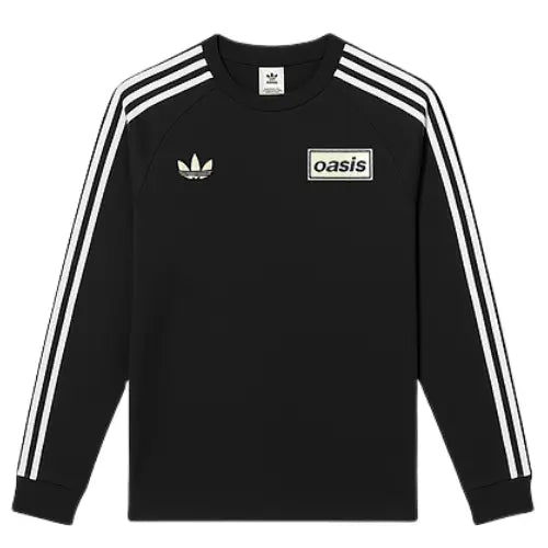 Camisa Oasis Tour 3-Stripes Black - Long Sleeve - Varal do Torcedor P Otimizado