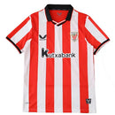camisa athletic bilbao 2025, camisa torcedor basco, escudo bordado bilbao, uniforme tradicional futebol espanhol, camisa listrada athletic