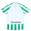 camisa bétis 2024, camisa torcedor real bétis, camisa listrada verde branca, uniforme bétis 2025, escudo bétis, manto futebol espanhol