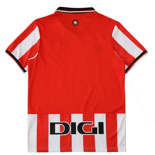 camisa athletic bilbao 2025, camisa torcedor basco, escudo bordado bilbao, uniforme tradicional futebol espanhol, camisa listrada athletic