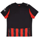 camisa milan 2025, manto rubro-negro milan, uniforme milan torcedor, escudo bordado ac milan, camisa serie a 25/26

