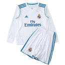camisa retrô real madrid 2017 infantil, kit manga longa real madrid kids, uniforme champions league 2018, escudo bordado real madrid, camisa branca infantil futebol espanhol