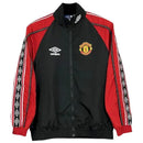 jaqueta manchester united retrô 1999, escudo bordado united, temporada triplete united, jaqueta clássica futebol inglês, jaqueta united vintage