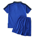 Kit infantil retrô Argentina 1994, camisa azul com escudo bordado, short reserva Copa do Mundo 94, uniforme clássico infantil Maradona, camisa albiceleste retrô infantil azul

