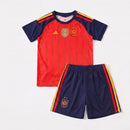 Kit Infantil Espanha I 26/27 - 2 Estrelas + Patch Campeão do Mundo