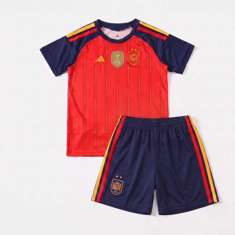 Kit Infantil Espanha I 26/27 - 2 Estrelas + Patch Campeão do Mundo - Varal do Torcedor 16 (3 á 4 anos) / Não Otimizado