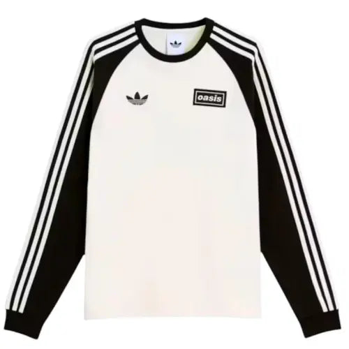 Camisa Oasis Tour 3-Stripes White - Long Sleeve - Varal do Torcedor P Otimizado