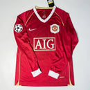 Camisa Retrô Manchester United I 2006/07 - Manga Longa - Varal do Torcedor P / Ronaldo 7 / Champions League Otimizado
