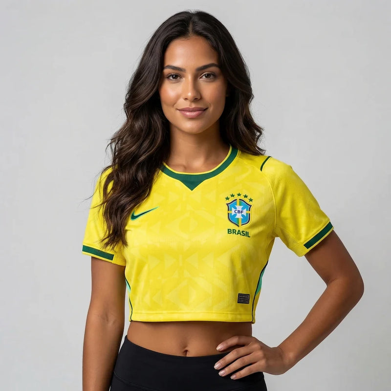 Cropped Seleção Brasileira I 2026 - Varal do Torcedor P / Não / Sem Patch Otimizado