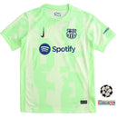 camisa barcelona III 2024, terceiro uniforme barça, camisa alternativa barcelona, escudo bordado barcelona, manto torcedor barcelona, futebol espanhol