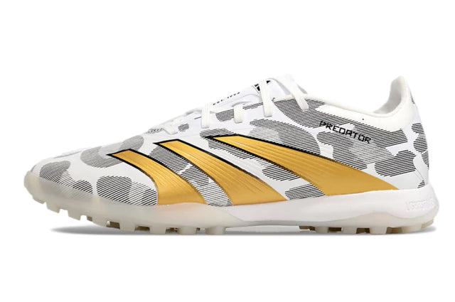 Chuteira Adidas Predator PredStrike Elite Society -Branco/Dourado