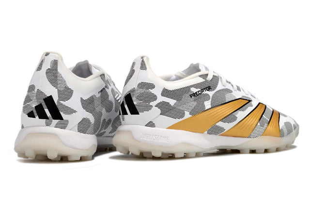 Chuteira Adidas Predator PredStrike Elite Society -Branco/Dourado