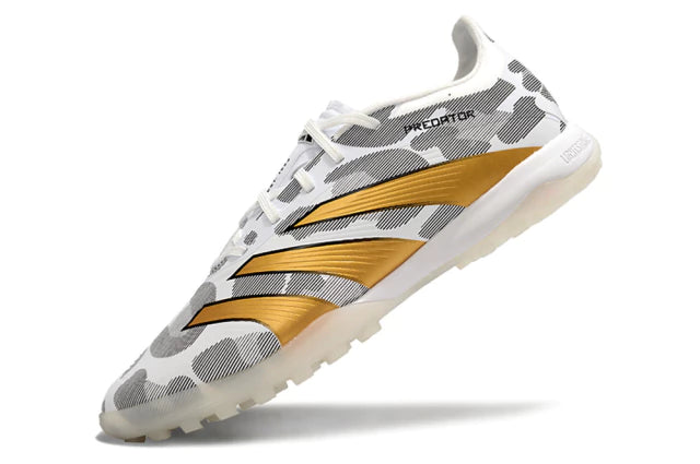 Chuteira Adidas Predator PredStrike Elite Society -Branco/Dourado