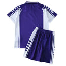 camisa fiorentina retrô toyota, uniforme infantil roxo fiorentina, escudo bordado fiorentina, kit batistuta infantil, camisa anos 90 futebol italiano


