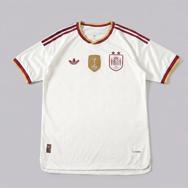 Camisa Jogador Espanha II 26/27 - 2 Estrelas + Patch Campeão do Mundo - Varal do Torcedor P / Não / Sem Patch Otimizado