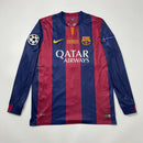 Camisa Retrô Barcelona I 2015 - Manga Longa - Varal do Torcedor P / Neymar Jr 11 + Match Day Final Champions League 2015 / Sem Patch Otimizado