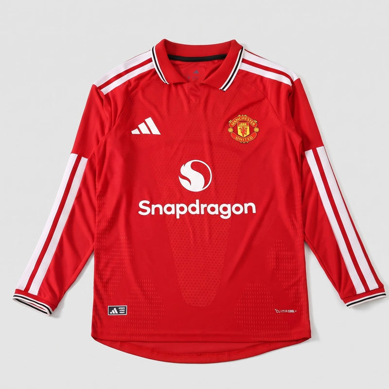 Camisa Manchester United Manga Longa I 2026/27 - Versão Jogador - Varal do Torcedor P / Não / Sem Patch Otimizado