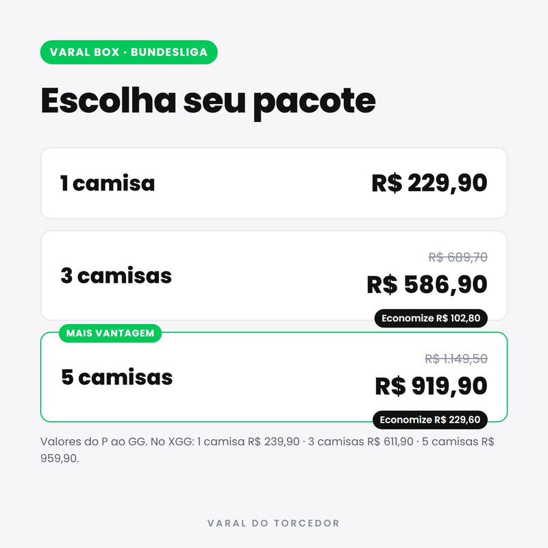 Varal Box Bundesliga - pacotes e preços