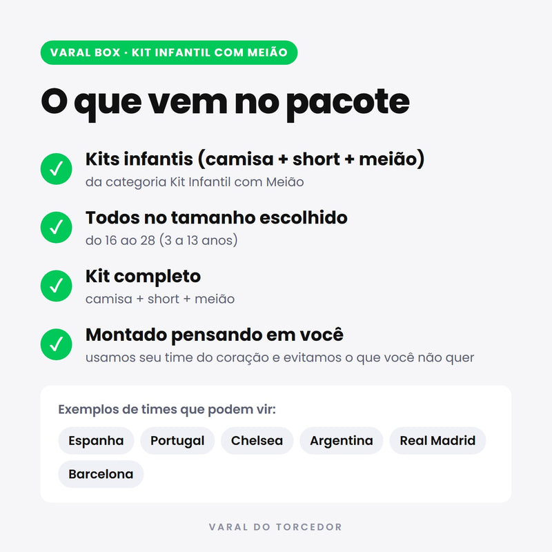 Varal Box Kit Infantil com Meião - o que vem no pacote