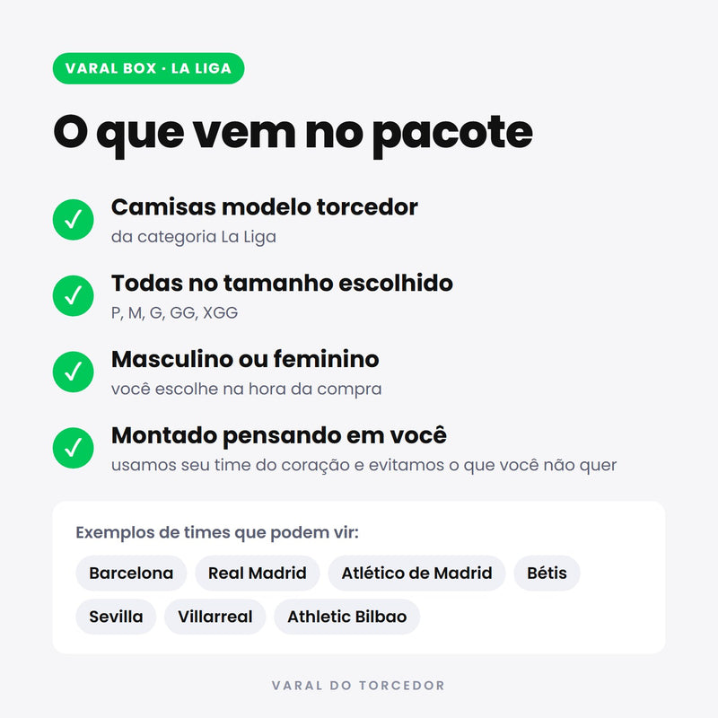 Varal Box La Liga - o que vem no pacote