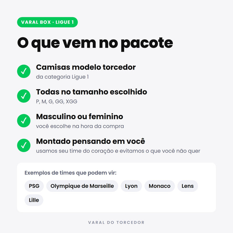 Varal Box Ligue 1 - o que vem no pacote
