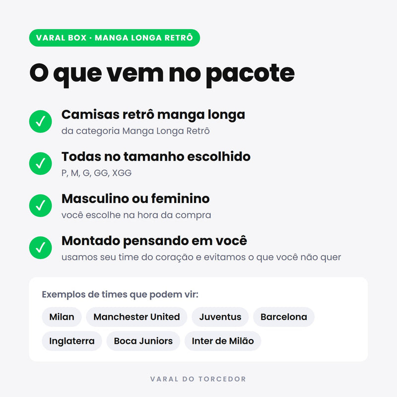 Varal Box Manga Longa Retrô - o que vem no pacote