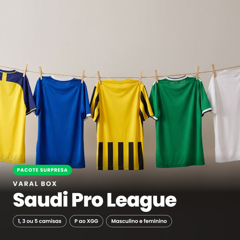 Varal Box Saudi Pro League - pacote surpresa com 1, 3 ou 5 camisas