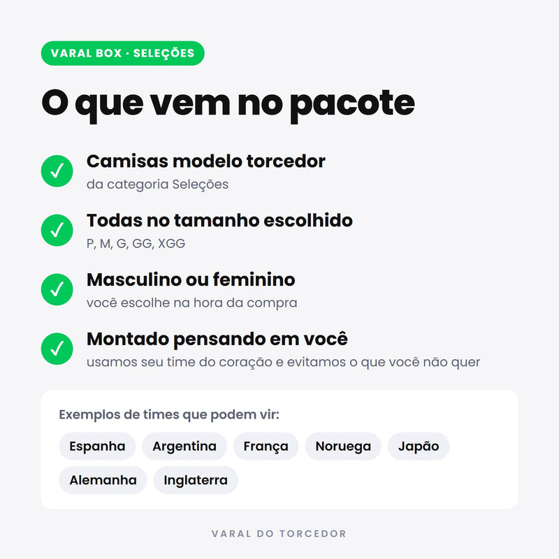 Varal Box Seleções - o que vem no pacote